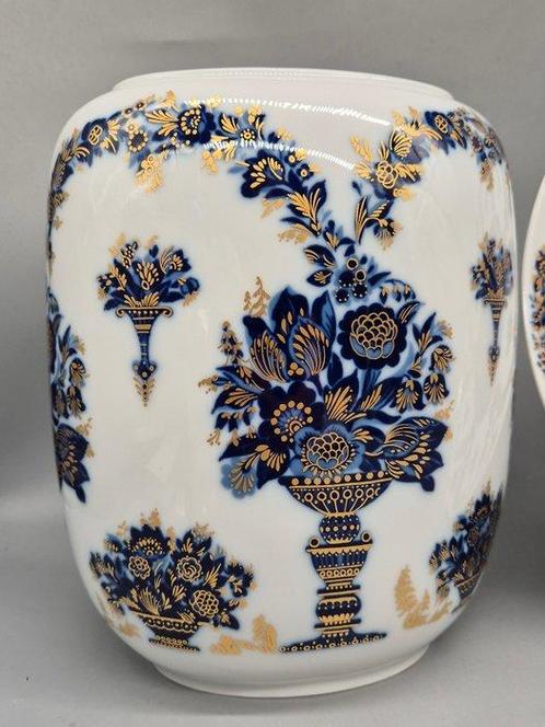 Vase - Heinrich & Co. – Vase et plat mural « Kobalt, Antiek en Kunst, Antiek | Glaswerk en Kristal