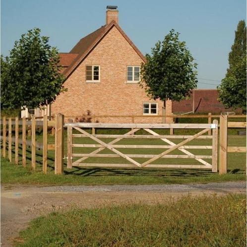 Weidepoort weidehekken in hout - model new paddock eik -, Dieren en Toebehoren, Stalling en Weidegang