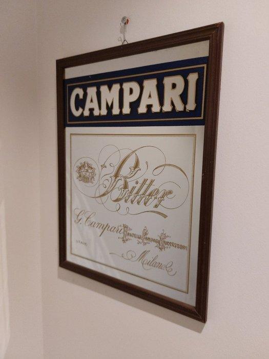 Spiegel - Hout - spiegel CAMPARI, Antiek en Kunst, Antiek | Wandborden en Tegels