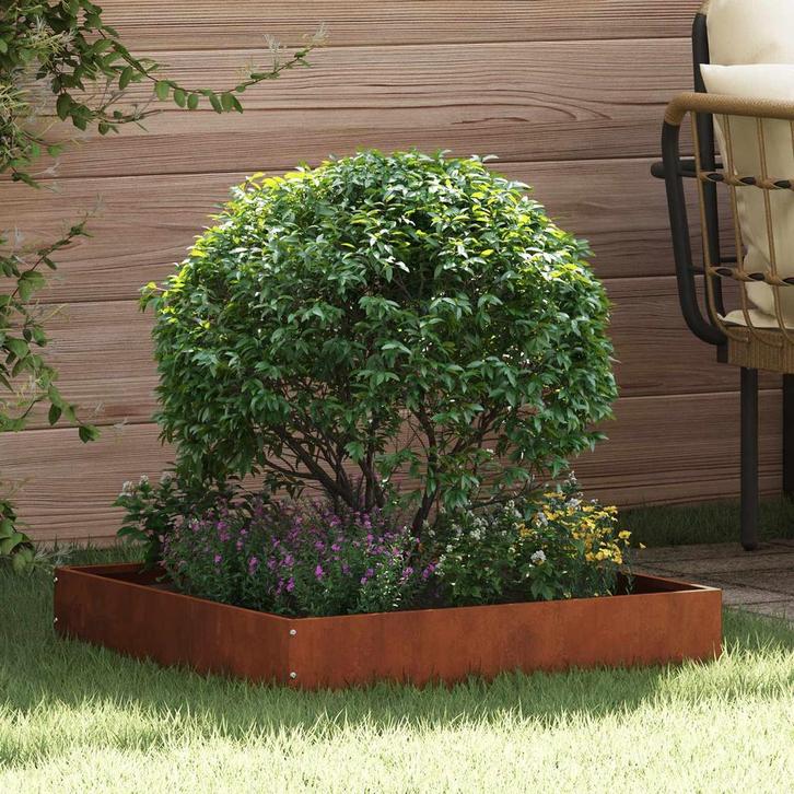 vidaXL Grasafscherming 6 pcs Roestig 60 x 60 x 13 cm, Tuin en Terras, Bielzen en Borduren, Nieuw, Verzenden