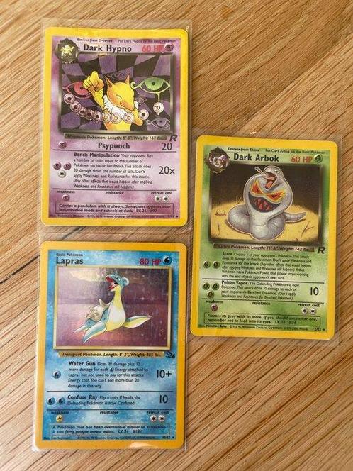 WOTC Pokémon - 3 Card - Rare Holo, M-NM, 10/62 Lapras, 2/82, Hobby & Loisirs créatifs, Jeux de cartes à collectionner | Pokémon