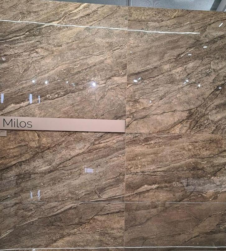 Milos Brown / Bruin Hoogglans Marmerlook 60x120 Vloertegel /, Doe-het-zelf en Bouw, Tegels, Ophalen of Verzenden