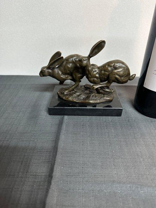 Nick - Nick - Figuur - Laufende Hasen - 1,3 kg - Brons, Antiek en Kunst, Curiosa en Brocante