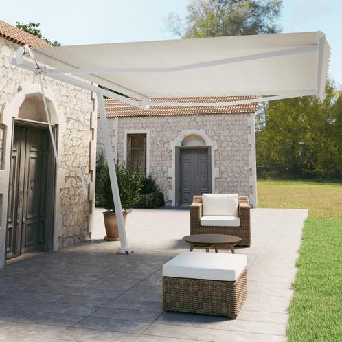 vidaXL Jeu de poteaux dauvent blanc 450x245 cm fer, Jardin & Terrasse, Parasols, Neuf, Envoi