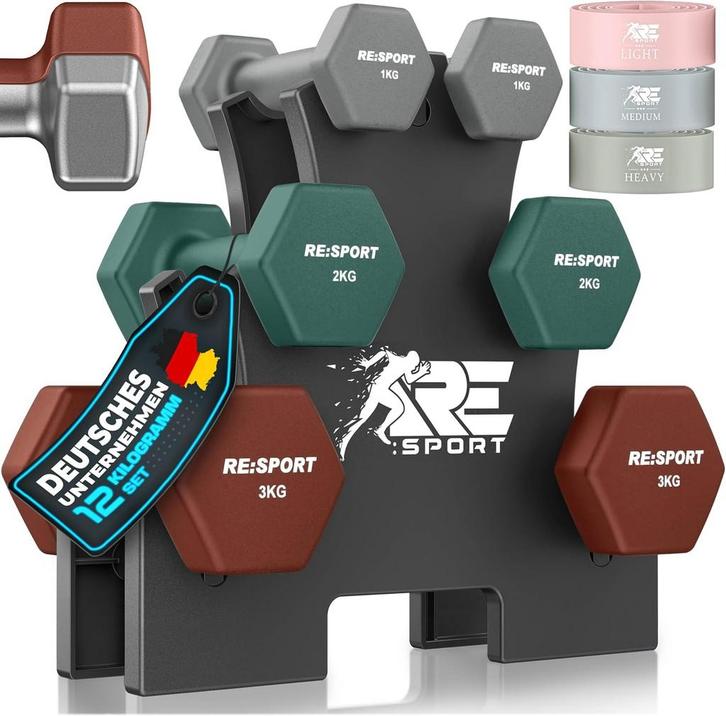Dumbells set - Gewichten set - Halterset - 12 kg - Zwart - R, Sport en Fitness, Fitnessmaterialen, Nieuw, Verzenden