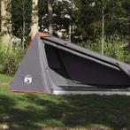 vidaXL Tunneltent 1-persoons waterdicht grijs en oranje, Caravans en Kamperen, Tenten, Verzenden, Nieuw