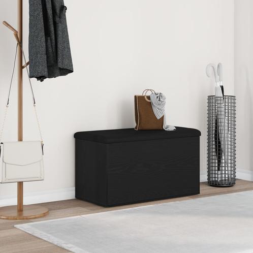 vidaXL Opbergbank Zwart Eiken 80x40x45 cm Engineered Wood, Huis en Inrichting, Overige Huis en Inrichting, Nieuw, Verzenden