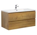 Badkamermeubel Set Angela 100cm Eiken Badmeubel, Huis en Inrichting, Badkamer | Badkamermeubels, Verzenden, Nieuw