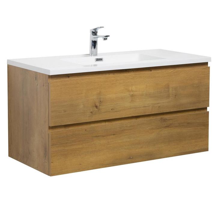 Badkamermeubel Set Angela 100cm Eiken Badmeubel, Huis en Inrichting, Badkamer | Badkamermeubels, Nieuw, Verzenden