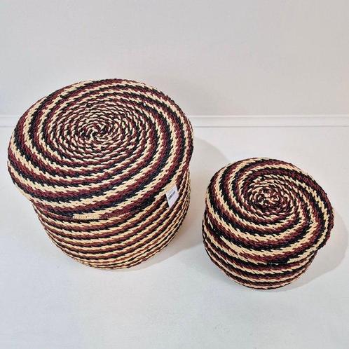 Hübsch - Mand (2) - Monarch Baskets - Natuurlijk/Red -, Antiek en Kunst, Kunst | Designobjecten