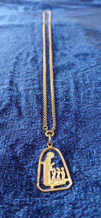 Collier avec pendentif - 19,2 carats Or jaune - Fils avec, Handtassen en Accessoires, Antieke sieraden