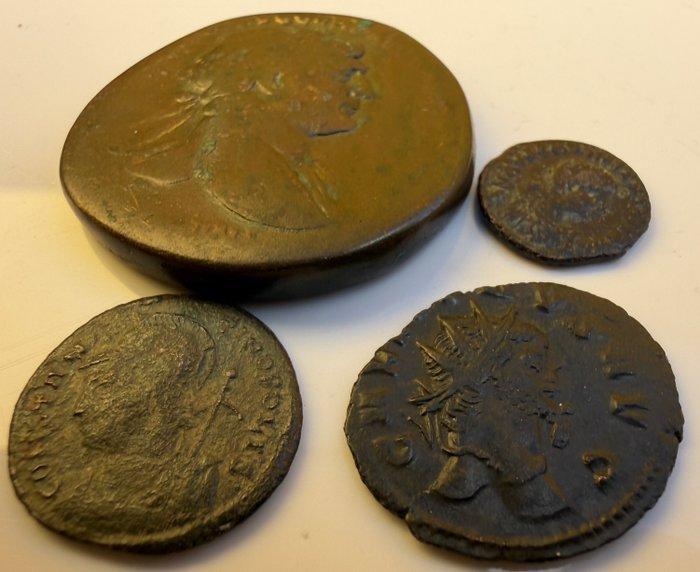 Romeinse Rijk Lote de 4 monedas siglo I - IV d.C. (Zonder, Postzegels en Munten, Munten | Europa | Niet-Euromunten