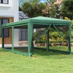 vidaXL Partytent met 6 mesh zijwanden 3x6 m HDPE groen, Tuin en Terras, Partytenten, Verzenden, Nieuw