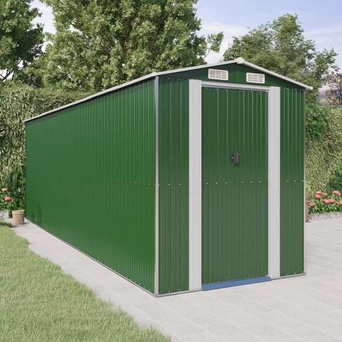 vidaXL Tuinschuur 192x606x223 cm gegalvaniseerd staal groen, Tuin en Terras, Tuinhuizen, Nieuw, Verzenden