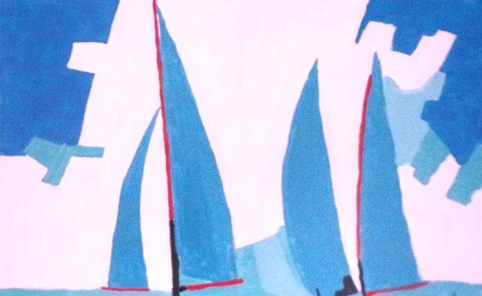 Yves Decaudan - lappel du large, Antiquités & Art, Art | Peinture | Moderne