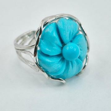 Turquoise - Argent - Bague - TURCHESE AMÉRICAIN