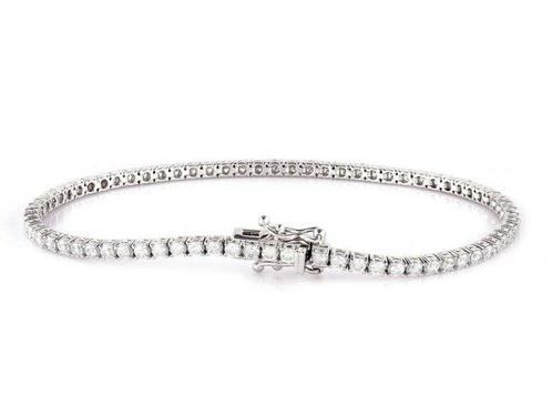 Armband - 14 karaat Witgoud - 2.62ct. tw. Diamant, Handtassen en Accessoires, Armbanden