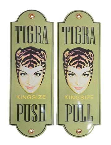 Emaille deurpostjes Tigra set