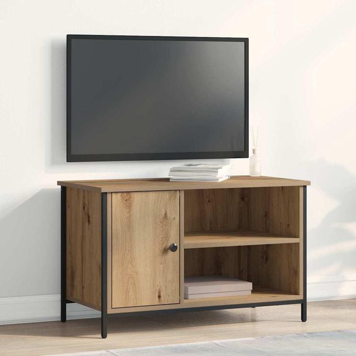 vidaXL TV Kast artisanaal eikenkleurig 80 x 40 x 50 cm, Huis en Inrichting, Kasten |Televisiemeubels, Nieuw, Verzenden