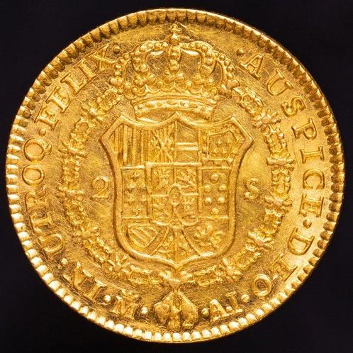 Espagne. Charles IV. 2 Escudos Madrid. 1807. Ensayador A·I., Postzegels en Munten, Munten | Europa | Niet-Euromunten