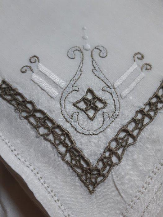 Tafelkleed met servetten met Italiaans kant - Tafelkleed, Antiek en Kunst, Antiek | Tapijten, Tafelkleden en Textiel