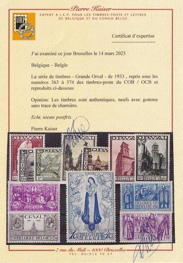 België 1933 - Grote Orval met CERTIFICAAT Kaiser - OBP/COB