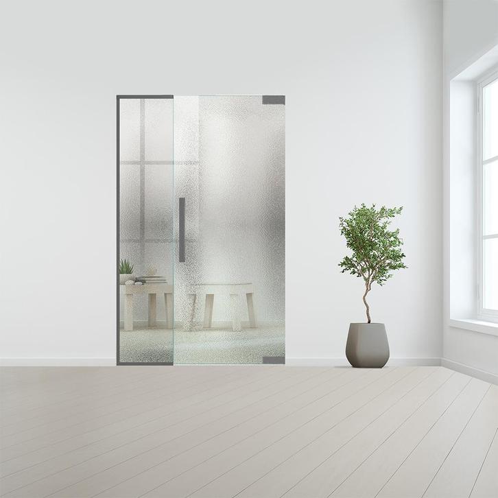 Glazen binnendeur met zijlicht zonder kozijn RVS beslag-Rech, Doe-het-zelf en Bouw, Glas en Ramen, Nieuw, Verzenden