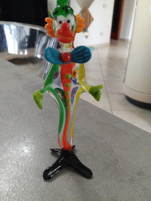 Beeldje - Pagliaccio di murano - Glas, Antiek en Kunst, Curiosa en Brocante