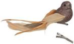 Champagne bruine vogeltjes glitter met clip 16x4 cm 4 stuks, Huis en Inrichting, Nieuw
