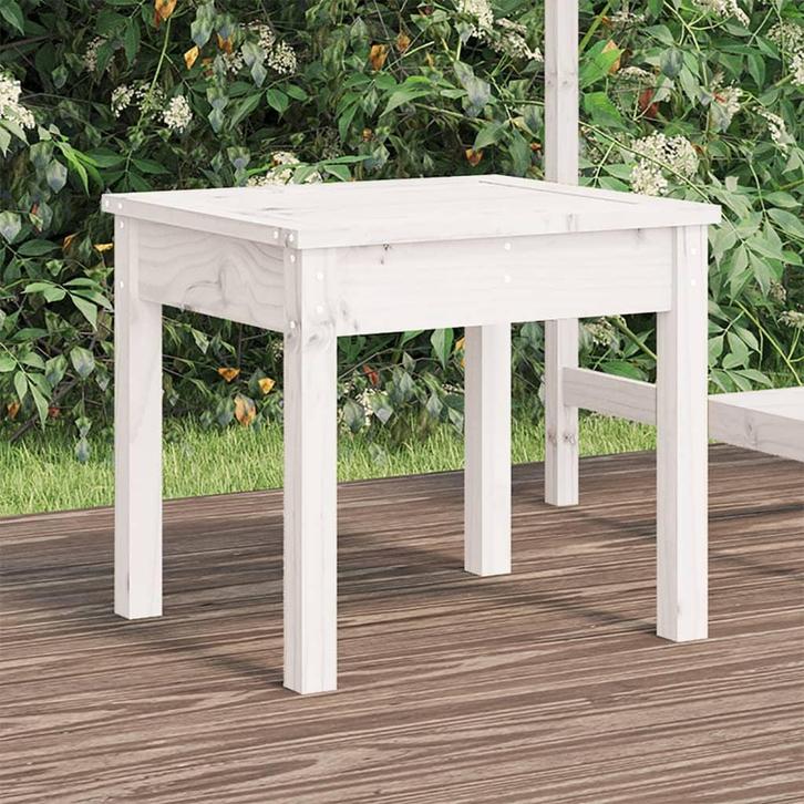 vidaXL Tuinbank 50x44x45 cm massief grenenhout wit, Tuin en Terras, Tuinsets en Loungesets, Nieuw, Verzenden