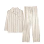 Dames Pyjama Set Zijden Crème Damespyama Volwassen Pyama 160, Verzenden, Nieuw