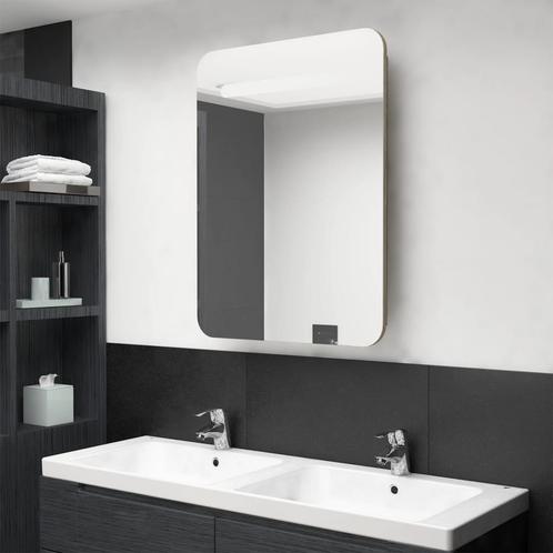 vidaXL Armoire de salle de bain à miroir LED chêne, Maison & Meubles, Tables | Coiffeuses, Neuf, Envoi