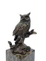 Beeldje - Wise owl - Brons, Marmer, Antiek en Kunst
