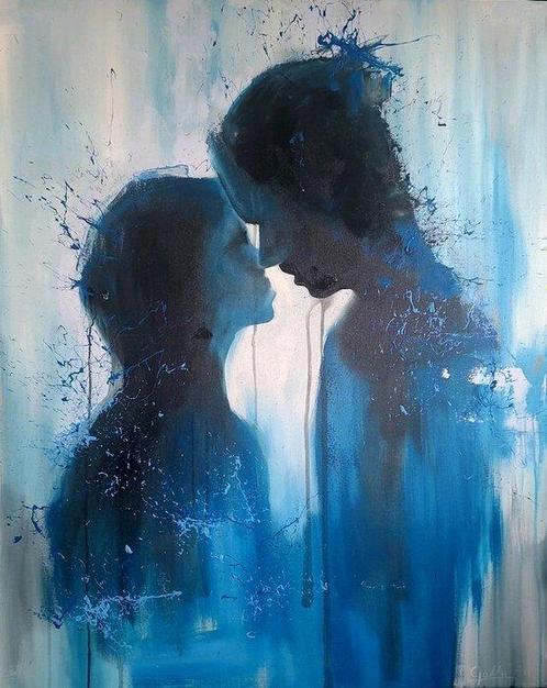 Adam Golly - Shadow of love XL, Antiek en Kunst, Kunst | Schilderijen | Modern