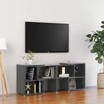 vidaXL Meuble TV Gris brillant 104x30x52 cm Bois, Huis en Inrichting, Verzenden