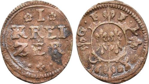 Kipper Kupfer 1 Kreuzer 1622 Fugger Babenhausen Wellenbur..., Postzegels en Munten, Munten | Europa | Niet-Euromunten, België