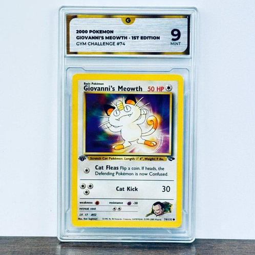 Pokémon Graded card - 1st Edition - Giovannis Meowth Gym, Hobby en Vrije tijd, Verzamelkaartspellen | Pokémon