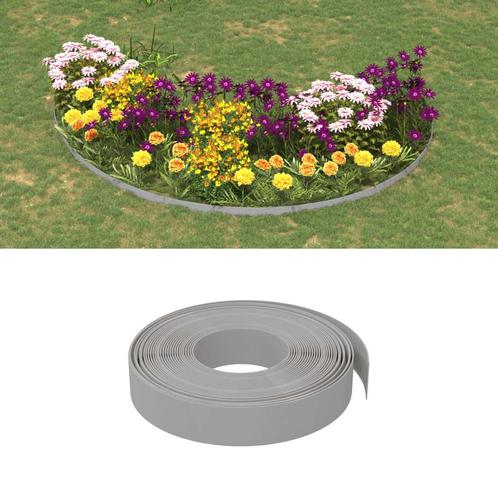 vidaXL Tuinranden 4 st 10 m 10 cm polyetheen grijs, Tuin en Terras, Bielzen en Borduren, Nieuw, Verzenden