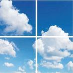 Wolkenplafond Fotoprint verdeeld over 4 panelen 60x60cm, Verzenden, Nieuw