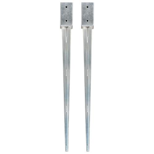 vidaXL Grondpinnen 2 st 7x7x90 cm gegalvaniseerd staal, Caravans en Kamperen, Kampeeraccessoires, Nieuw, Verzenden