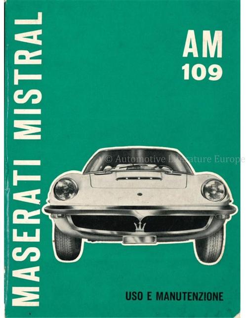 1965 MASERATI MISTRAL INSTRUCTIEBOEKJE ITALIAANS, Autos : Divers, Modes d'emploi & Notices d'utilisation, Enlèvement ou Envoi