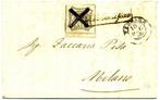 Italiaanse oude staten - Pauselijke Staat 1852 - 8 baj op, Gestempeld
