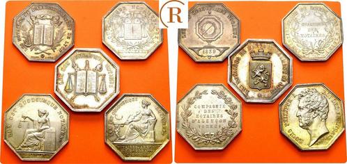 Lot 5 zilver medaille Frankreich:, Postzegels en Munten, Penningen en Medailles, Verzenden
