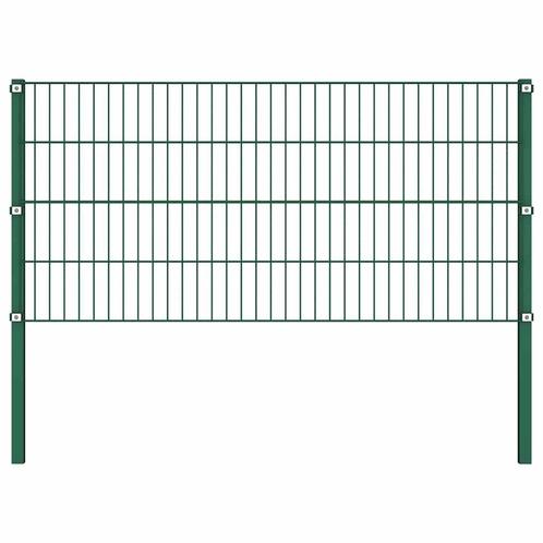 vidaXL Schuttingpaneel met palen ijzer 176,5x80 cm groen, Tuin en Terras, Tuinhekken en Hekwerk, Nieuw, Verzenden