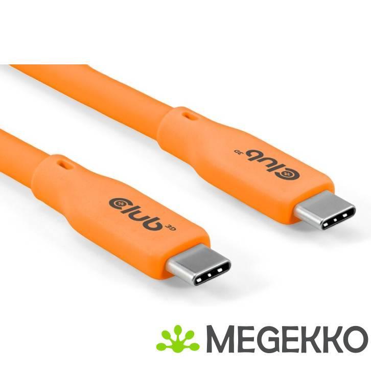 Club3D USB4 Gen 3x2 20Gbps 240W USB Type-C 2m Oranje, Computers en Software, Overige Computers en Software, Nieuw, Verzenden