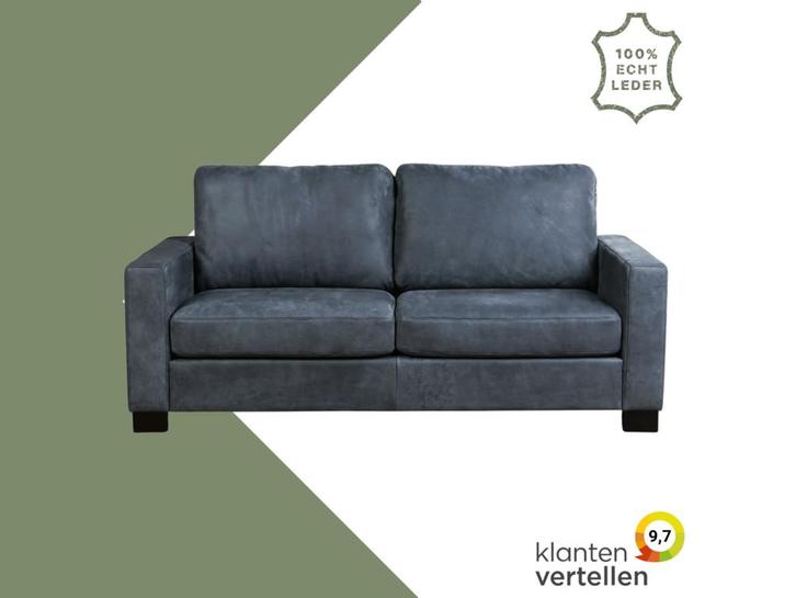 Leren bank Energy - 2,5 zits - Kenia Denim (blauw) - Poten, Antiek en Kunst, Antiek | Meubels | Stoelen en Sofa's, Ophalen of Verzenden