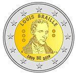 België 2 Euro 2009 200e Geboortedag van Louis Braille