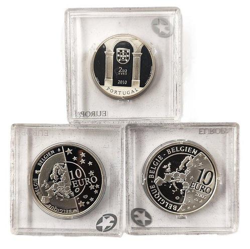 Belgique, Portugal. 1 1/2 Euro / 10 Euro 2005/2010 (3 coins), Postzegels en Munten, Munten | Europa | Euromunten