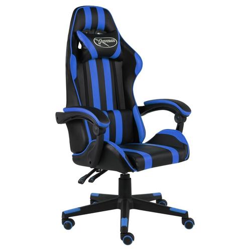 vidaXL Racestoel kunstleer zwart en blauw, Huis en Inrichting, Bureaustoelen, Nieuw, Verzenden
