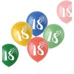 Ballonnen 18 Jaar Gekleurd 33cm 6st, Hobby en Vrije tijd, Feestartikelen, Nieuw, Verzenden